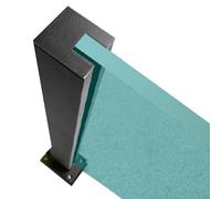 Adjustable Glass Balustrade Posts for Balcony, Wind-Resistant Gray Balusters 30cm-155cm with Inner Slot Clamp, Modern 650mm Railing Columns for Safety & Style