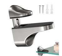 Adjustable Glass Clamp Brackets - F-Clip Duckbill Shelf Bracket, Wall Mount Holder | Pack of 4 Replacement for 6-12mm Glass or Wood Shelves for 6-12mm Shelves