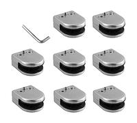 Adjustable Glass Clamp Set 8 D-Shaped Clips for Railing Reliable Frameless Support for Shelves Fits 6-8mm Glass Perfect for Home & Office Use