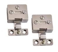 Adjustable Glass Clamps, Clip, 2pcs Cabinet Door Hinge Wine Cooler Stainless Steel No Hole Required(Silver Brushed)