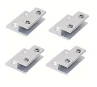 Adjustable Glass Clamps, Clip,4Pcs H-Shaped Aluminum Mirror Holder Bathroom Wall Mounting Fastener Fixing Brackets(M)