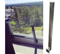 Adjustable Glass Railing Post 60-145cm for 10/12mm Panels - Side Mount Balustrade for Decks Balconies & Stairs - Left End Post 65cm (25.6in)