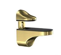Adjustable Glass Shelf Bracket, Zinc Alloy Glass Shelf Support Wall Mounted Metal Glass Clamp Polished Chrome Support Holder(gold)