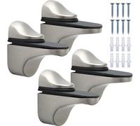 Adjustable Glass Shelf Brackets, 4Pack Glass Shelf Supports Wall Mount Metal Glass Clamp Floating Glass Shelves Brackets for Bathroom Home Office, Adaptive 3-21mm