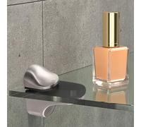 Adjustable Glass Shelf Brackets for 3mm-22mm Thick Glass, Zinc Alloy Wall-Mounted Supports with Polished Chrome Finish, 56×30mm - 2-Pack