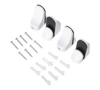 Adjustable Glass Shelf Brackets Wall Mounted Zinc Alloy Supports for for 3-22mm Thick Shelves Polished Chrome Finish 4 Pack for for Bathroom Kitchen Living Room(White)