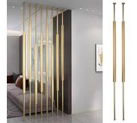 Adjustable Gold Metal Slat Room Dividers2pcs 120cm Modern Openwork Wall Partition for Studio Apartment Stairway EntranceElegant Floor to Ceiling Privacy Screen