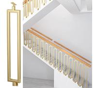 Adjustable Gold Metal Stair Balusters - 95cm High Rectangle Railing Spindle Post for Modern Interior/Exterior ils Hollow Design for Enhanced Stability and Style