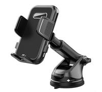 Adjustable Gooseneck Car Phone Mount Holder with Strong Dashboard Suction Cup, Non Slip Rubber Grip and Silicone Protective Clamp Arms for Steady Phone Fixing