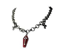 Adjustable Gothic Choker Vintage Punk Coffin Cross Pendant Necklace Fashion Y2K Jewelry Sweet Cool Collar Necklace Punk Clavicle Chain Unique