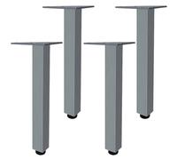 Adjustable Gray Sofa Legs Set of 4 Round Aluminum Table Feet 6-40 cm Perfect for TV Stands Bathroom Furniture Kitchen Cabinets Screws Included 15.7"