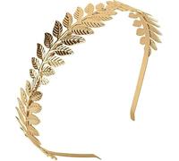 Adjustable Greek Goddess Headband, Gold Laurel Leaf Hair Band for Women, Boho Elastic Leaf Crown Headpiece, Roman Leaf Hair Accessories for Brides Girls
