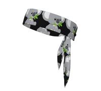 Adjustable Green Leaf Koala Sports Print Headbands For Women Men Knotted Headbands Elastic Non-Slip Fashion Hair Bands