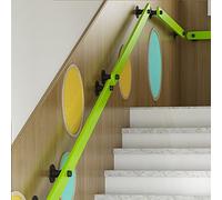 Adjustable Green Painted Wooden Stair Railing for Children's Garden & Disabled Kids, Retro/Simple Design, Easy Installation, Safe & Durable