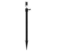 Adjustable Ground Stake Mount for Security Cameras & Solar Panels (16-48"), Heavy Duty Lawn Pole Stand Compatible with Ring, Nest, Eufy, 360° Swivel Base (Black)