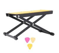 Adjustable Guitar Foot Rest Stool, Folding Steel Support for Practice | Six Height Settings, Multi-angle Adjustment, Non-slip Rubber Covers, Yellow Finish, Random Color