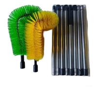 Adjustable Gutter Cleaning Brush 10.5ft with Flexible Bending Angle for Roof Debris and Spider Webs Removal, 8-Section Extension Rod for Hard-to-Reach Areas(D)