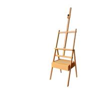 Adjustable H-Frame Wooden Easel with Storage Drawer, Portable Floor Standing Art Easel for Artists, Students (150cm Height)(C)