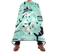 Adjustable Hair Cape, Cute Shark, Barber Hairdresser Capes Professional Salon Cape for Hairdresser Men Coloring