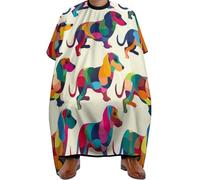 Adjustable Hair Colouring Cape, Colorful Dogs Dachshund, Hair Cutting Gown Personalised Salon Cape for Salons Coloring Family