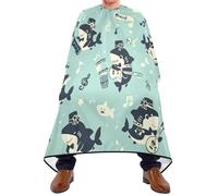 Adjustable Hair Cutting Cape, Cute Shark, Haircut Apron Gown Personalised Salon Cape for Family Salons Coloring