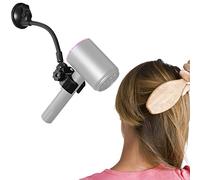 Adjustable Hair Dryer Holder Stand, 360 Degree Rotation Blow Dryer Bracket with Positionable Arm and Suction Cup, Hands Free Hair Dryer Holder for Mirror and Ceramic Tile (Black 1Pack)