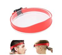 Adjustable Hair Trimming Guide and Neckline Shaving Template, Silicone Haircut Template for Clippers, Shaving and Keeping a Clean and Straight Neck Hairline (Red)