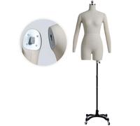 Adjustable Half Body Soft Foam Dress Form Mannequin Insertable pins for Tailoring Female Model Tailor Dummy,Witharms-XXXL-Model92