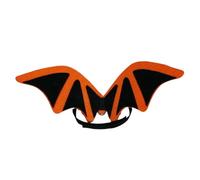 Adjustable Halloween Pet Bat Wings and Pumpkin Bow Tie，Black-S
