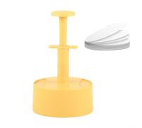 Adjustable Hamburger Press for Stuffed Patties 4.05 Inch Diameter Fixed Width with Variable Height Setting for Beef Veggie and Turkey Burgers (yellow)