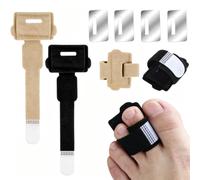 Adjustable Hammer Toe Straightener Corrector, Aluminum Toe Splint, Breathable Relief Hammer Claw Mallet Overlapping Broken Toe, Soft Toe Separator Bandage, Toe Support for All Toes (Black+Skin)