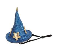 Adjustable Hamster Hat for Small Animals with Moon Star Pattern, Premium Pet Top Hats for Turtles, Lizards, Geckos, Holiday Decoration (Blue)