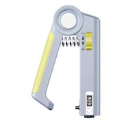 Adjustable Hand Gripper with Counter, 5-50kg Grip Strength Trainer for Forearm, Finger & Wrist Exercise, Digital Resistance Exerciser for Athletes & Musicians(Gray)