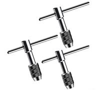 Adjustable Hand Tap Wrench T Type Design with Ratchet Action for M3 to Metric Thread Taps Carbon Steel Construction (M3-M6)