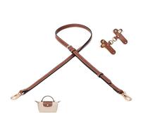 Adjustable Handbag Strap - No Punch Leather Buckle Replacement, Compatible with Popular Mini Foldable Bags, Bag Straps for Crossbody Handbags with Metal Hardware - Brown