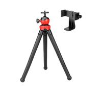 Adjustable Handheld Tripod Base 360 Degree Rotating Mount Retractable Phone Clip Bendable Hose For Camera Smartphone Use Tripod With Rotatable Phone Clamp