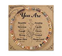 Adjustable handmade stone decoration for all ages featuring blessing cards and multiple color additions