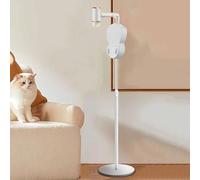Adjustable Hands-Free Hair Dryer Stand Holder, Lazy Hair Dryer Stand Hands Free with Heavy Base, Automatic Swing(White)