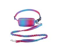 Adjustable Hands Free Waist Dog Leash, Retractable Doggy Hands Free Leashes, Waist Running Leash Reflective with Zipper Pouch for Medium Large Dog Walking Jogging Hiking Running (Red)