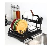 Adjustable Hanging Bar Wine Glass Rack Rustic Ceiling Glass Storage Rack for Different Types of Goblets,Aluminum Dish Drying Rack with Cutlery and Wine Glass Storage Shelf 4 in 1 Kitchen Org