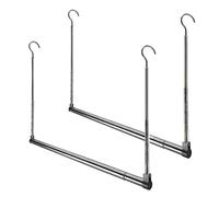 Adjustable Hanging Closet Rod, Extender Hanging Rod, Closet Hanging Organizer, Heavy Duty Closet Bar, Hanging Rod (Black, 2 Pack)