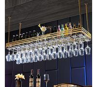 Adjustable Hanging Wine Rack with Acrylic Board - Iron Bottle and Glass Holder for Bars, Cafes, and Kitchens
