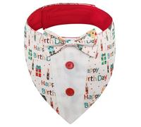 Adjustable Happy Birthday Tuxedo Bandana for Dogs, Stylish Pet Collar with Bow Tie, Comfortable Celebration Outfit for Puppies, Available Sizes XS to XL, Ideal for Birthday Parties, Festive Occasions