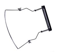 Adjustable Harmonica Neck Rack Mount Holder For 10 Hole Harp With Spring Tension And Rubberized Pad Gold Metal Frame For Hands Free Playing While Guitar(Black)