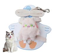 Adjustable Harness, Lead Rope Traction Security Strap, Dogs Vest Harness with Plush Doll, Pets Backpack, Animal Walking Rope, Pet Supply, 7.87 x 10.24 inches, Pink Blue Yellow