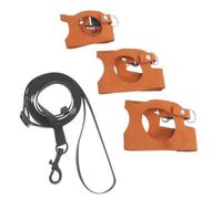Adjustable Harness Leash Set with Vest Design for Outdoor Use | Dual Fixed Buckle Design, Polyester and Artificial Leather Build, Brown Finish, for Reptiles and Small Pets