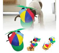 Adjustable Hat for Small Dogs & Cats - Removable Propeller Cap, Baseball Style Pet Hat with Removable Design (C, L)
