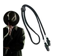 Adjustable Hat Strap - Portable Chin Cord Lanyard, Two Spring Loaded Toggle Clasps, Heavy Duty High Strength Nylon Fabric | Windproof Safety Performance for Sun Hats, Buckets, Boating and A, black