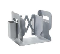 Adjustable Heavy Books Organizer - 21.5x19 Cm Expandable Rack, Unfolds to 19.29x7.48 In, Durable ABS Build With Stable Support Design | Desk Storage Solution For School Supplies, Office, Study, and Ho