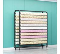 Adjustable Heavy-Du Fabric Roll Sto Rack with Wheels - Commercial nizer for 10-20 Textile Rolls, Lar Movable Steel Hanging Rod, Efficient Fabric Sto Solut